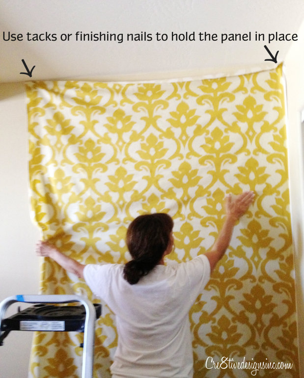 Putting fabric on the wall with starch