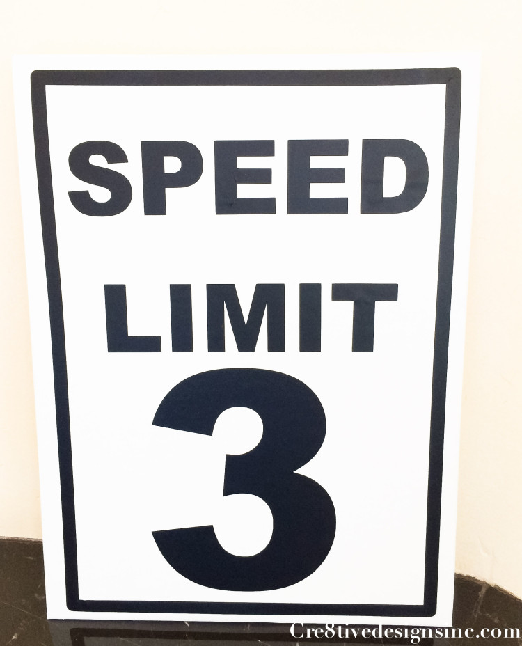 Monster Truck Party Speed limit sign
