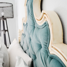 Turquoise Velvet Tufted headboard