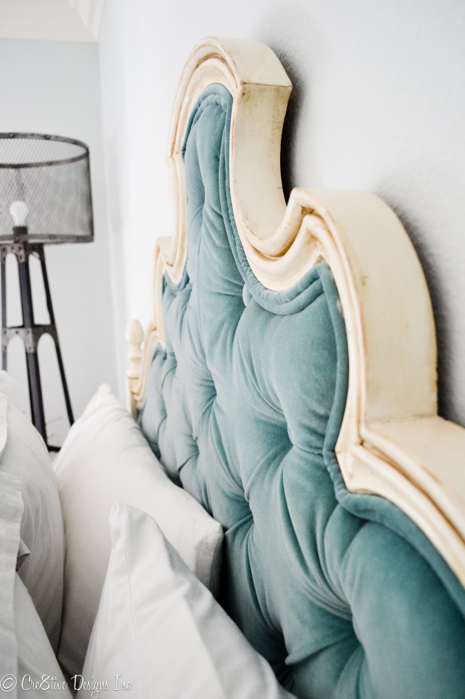 Turquoise Velvet Tufted headboard 