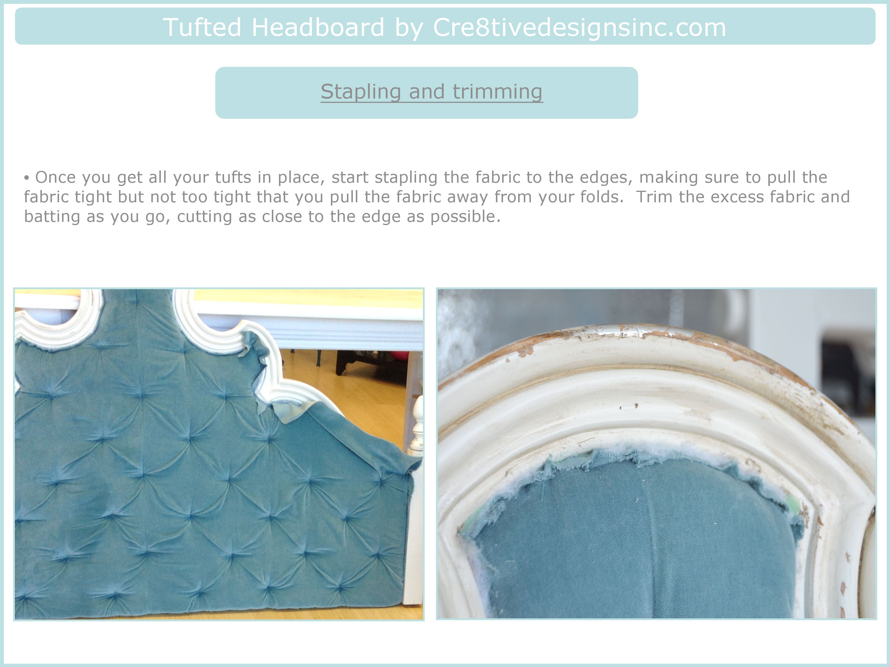 Tutorial On How To Make The Tufted Headboard Cre8tive Designs Inc