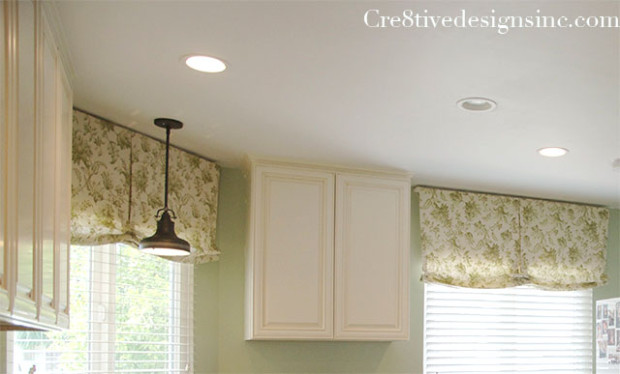 Relaxed roman Shade in a kitchen