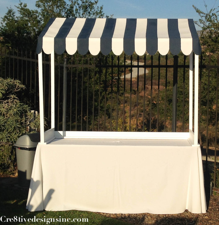 Root beer float blue and white canopy