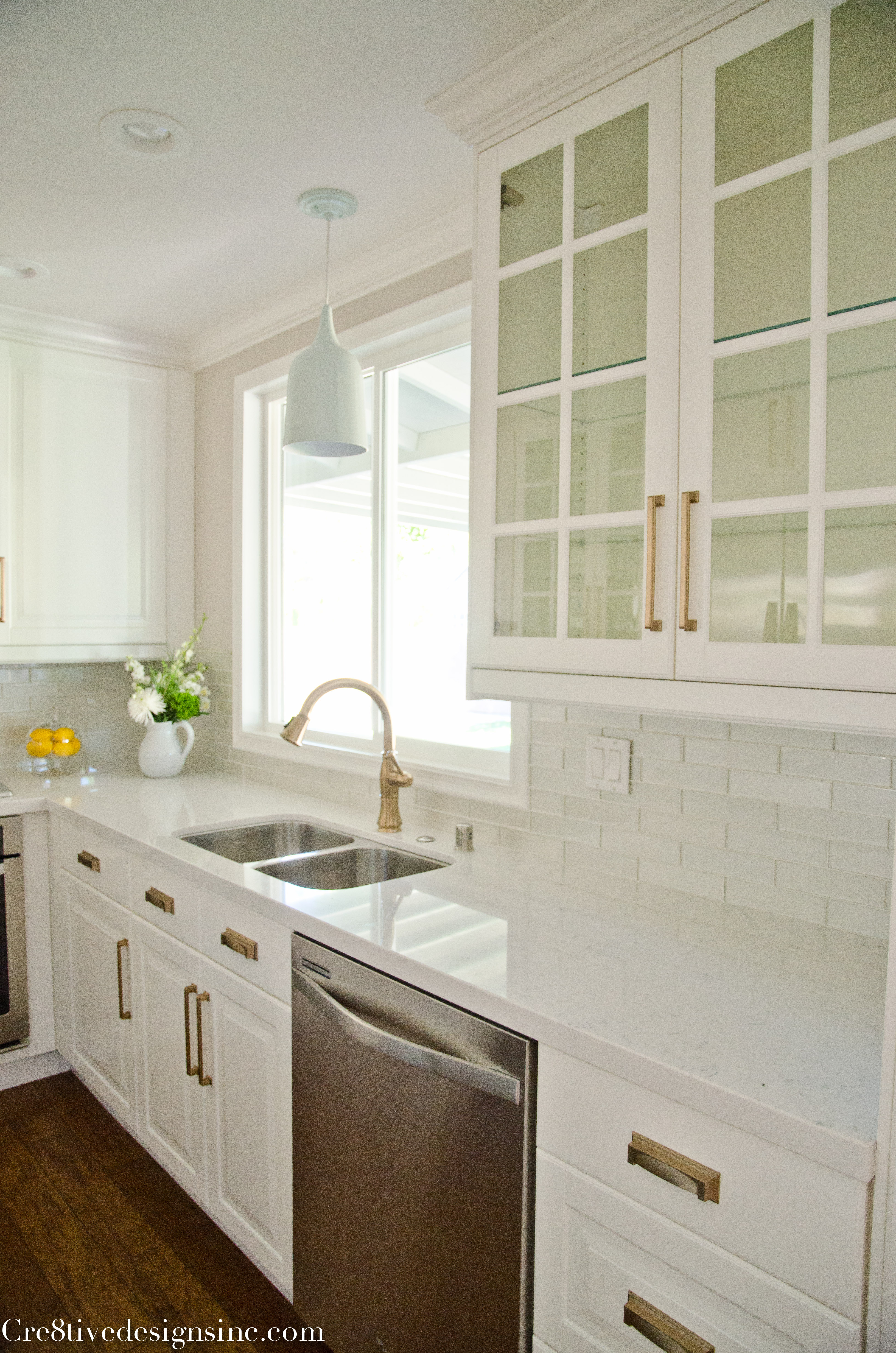 From white laminate kitchen to a green and white two-toned kitchen -  Cuckoo4Design