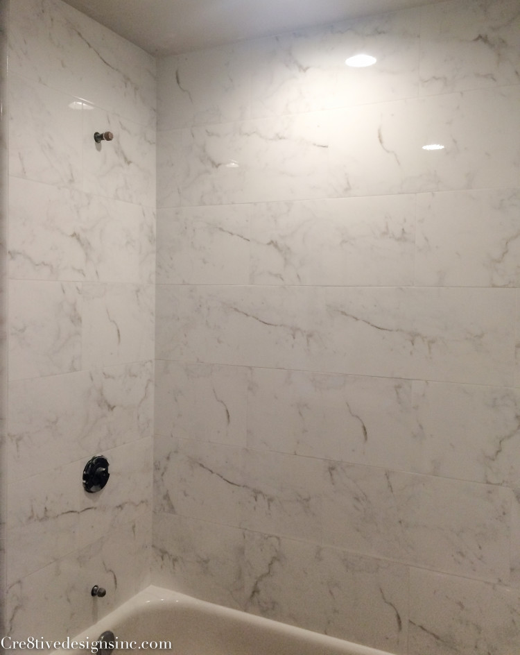 Calcutta marble look tiles