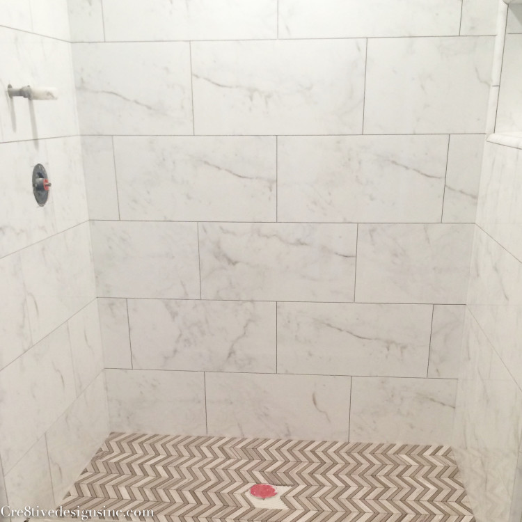 Calcutta marble look tiles