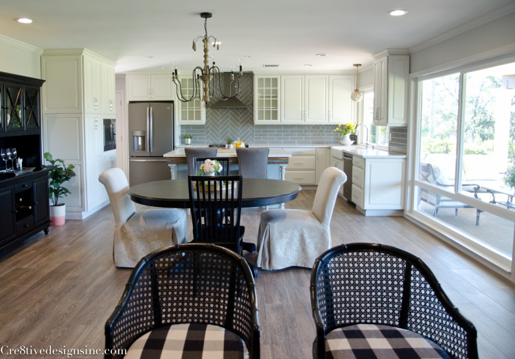remodel with porcelain wood plank flooring