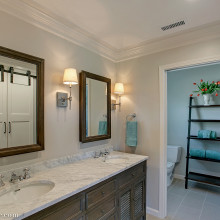 restoration hardware double shutter vanity and medicine cabinets
